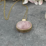 Rose Quartz Necklace,Statement Jewelry,Long Necklace,Large Pendant Necklace,Crystal Pendant Necklace,Gift Necklace,Boho Necklace