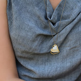 Two Tone Heart Necklace for Women