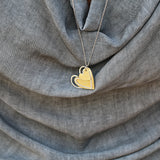 Two Tone Necklace for Women, Heart Pendant Necklace for Women, Personalized Heart necklace, Gift for Wife, Silver And Gold Necklace.