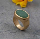 Green Aventurine Rain, Boho Ring For Women, gold Ring ,avanturine Statement Ring, Handmade Jewelry, Fashion Rings ,Mother's Day Sale