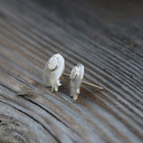 Handmade Sterling Silver Pomegranate Stud Earrings for Women
