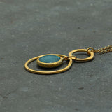 Long Necklace • Pendant Necklace • Blue Jade • Gold Pendant • Jade Gemstone Pendant Necklace • Gift For a Woman • Gold Necklace