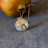 Pomegranate Pendant Silver Necklace. Hand Made Fashion Jewelry, Holyday Gift For Mom, Short Silver Pendant Necklaces, Mothers Day Gift