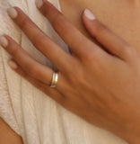 Rustic Rose and White Gold Band Ring