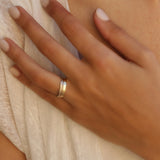 Unique wedding rings of 14k yellow, rose and white gold, Rustic wedding band ring set, Couples matching rings, Handmade mens wedding band