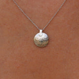 Dainty Round Gold Spiral Textured Pendant Necklace, Concave Spiral Textured Pendant Teen necklace, Spiral Necklace, Mother's Day Gift
