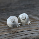 Handmade Sterling Silver Pomegranate Stud Earrings for Women