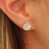 Handmade Sterling Silver Pomegranate Stud Earrings for Women