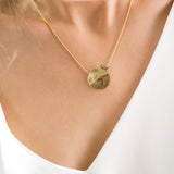 Pomegranate Pendant Gold Necklace. Hand Made Fashion Jewelry, Gift For Mom, Short Gold Necklaces, Pomegranate Jewelry Mothers Day Gift