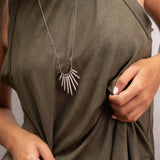 Spike Necklace,Long Silver Necklace,Silver Necklace For Women,Edgy Necklace,Fashion Jewelry For Women,Statement Necklace, Mother's Day Gift