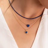 Lapis Layered Necklace ,Three Layered Necklace ,Multi Pendant Necklace ,Lapis Lazuli Necklace ,Stacked Necklaces , Multi-Strand Necklaces