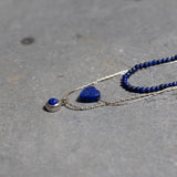 Silver 3 Layered Necklace ,Stacked Necklaces ,Blue Layered Necklace ,Triple strand Necklace ,September Birth Stone Necklace ,Christmas Gift.