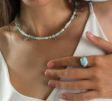 Beaded Gemstones Pendant Necklace