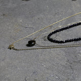 Black Onyx Layered Silver Necklace, Layered Charm Necklace For Women ,Triple strand Necklace ,February Birth Stone Necklace ,Christmas Gift.