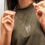 Spike Necklace,Long Silver Necklace,Silver Necklace For Women,Edgy Necklace,Fashion Jewelry For Women,Statement Necklace, Mother's Day Gift