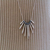 Spike Necklace,Long Silver Necklace,Silver Necklace For Women,Edgy Necklace,Fashion Jewelry For Women,Statement Necklace, Mother's Day Gift
