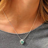 Geometric Necklace,Women Jewelry,Silver Necklace for Women,Statement Necklace,Gifts for Women,Amazonite Necklace,Women Necklace