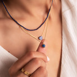 Lapis Layered Necklace ,Three Layered Necklace ,Multi Pendant Necklace ,Lapis Lazuli Necklace ,Stacked Necklaces , Multi-Strand Necklaces