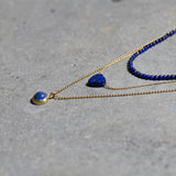 Lapis Layered Necklace ,Three Layered Necklace ,Multi Pendant Necklace ,Lapis Lazuli Necklace ,Stacked Necklaces , Multi-Strand Necklaces