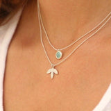 Pendant Necklaces for Women,Layered Necklace,Dainty Silver Necklace,Double Layered Necklace,Silver Necklaces for Women,Gem Necklace