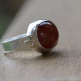 Oval Carnelian Silver Ring For Women, Cocktail Rings, Sterling Silver Statement Ring, July birthstone ring, Christmas Gift for women