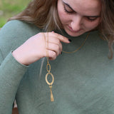 Extra Long Necklace, Long Gold Necklace, Customized Necklace, Pendant Necklace for Women, Trendy Necklaces, Handmade Jewelry, Gold Necklace