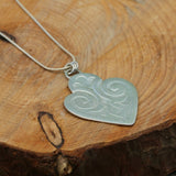 Gold pendant necklace, Engraved heart pendant for women, Artisan bohemian jewelry, Unique handmade jewelry, Statement jewelry, Gift for her