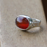 Oval Carnelian Silver Ring For Women, Cocktail Rings, Sterling Silver Statement Ring, July birthstone ring, Christmas Gift for women