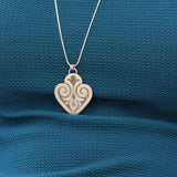 Long Silver Heart Necklace, Silver Boho Pendant Long Necklace For Women, A Gift For Her, Statement Pendant Necklaces, Extra Long Necklaces.