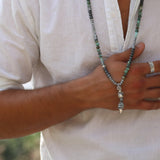 Bead Necklace for Men, Men's Jewelry, Boho Long Necklace, Gift For Him, Beaded Necklace, Bohemian Jewelry, Gemstone Necklaces for Men