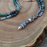 Bead Necklace for Men, Men's Jewelry, Boho Long Necklace, Gift For Him, Beaded Necklace, Bohemian Jewelry, Gemstone Necklaces for Men