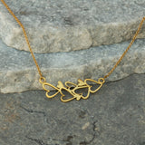 Gold Heart Necklace For Women, Delicate Gold Hearts Necklace, Valentine's Day Gift For Her, Gift For Her, Heart Pendant Necklace.