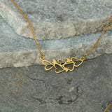 Gold Heart Necklace For Women, Delicate Gold Hearts Necklace, Valentine's Day Gift For Her, Gift For Her, Heart Pendant Necklace.