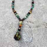 Men Beaded Necklace For Men, Gemstone Necklaces For Men, Turquoise Pendant Necklace, Y Blue Beaded Necklace, Gift For Him