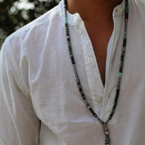 Bead Necklace for Men, Men's Jewelry, Boho Long Necklace, Gift For Him, Beaded Necklace, Bohemian Jewelry, Gemstone Necklaces for Men