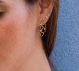Handcrafted Gold Open Heart Earrings • Simple Heart Cut Out Drops • Minimalist Romantic Every Day Jewelry