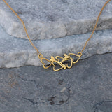 Gold Heart Necklace For Women, Delicate Gold Hearts Necklace, Valentine's Day Gift For Her, Gift For Her, Heart Pendant Necklace.