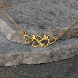 Gold Heart Necklace For Women, Delicate Gold Hearts Necklace, Valentine's Day Gift For Her, Gift For Her, Heart Pendant Necklace.