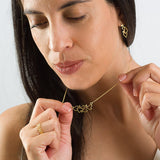 Dainty Gold Necklace And Earrings Set. Gold Multi Heart Jewelry set For Women, Heart Jewelry Set.