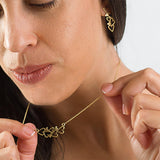 Dainty Gold Necklace And Earrings Set. Gold Multi Heart Jewelry set For Women, Heart Jewelry Set.