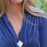 Silver heart pendant necklace for women, Personalized gift for her, Long boho necklace, Handmade jewelry, Bohemian jewelry, Birthday gift