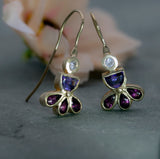 Unique Gemstones gold earrings