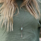 Oval And Spike Extra Long Pendant Necklaces For Women