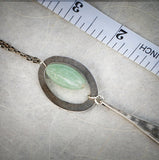 Aventurine Silver Long Pendant Necklace