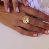 Hammered Ring,Gold Statement Ring,Ring Gold,Heart Ring for Women,Gift for Wife,Gift for Girlfriend,Large Rings for Women,Chunky Rings