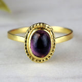 Engagement Ring Amethyst , February Birthstone Ring, Oval Cut Stone Rings, Purple Gemstone Ring, Dainty Gold Rings For Women