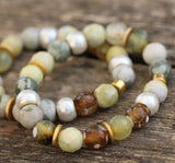 Gemstone Bracelet For Women, Agate Beaded Bracelets, Set of 2 bracelets , Statement bracelet, Handmade Bracelets, Bracelet Gift For Her