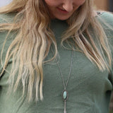 Aventurine Bohemian Long Pendant Necklace for Women - Unique Gift