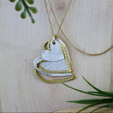 Gold And Silver Heart Pendant, Two Tone Necklace For Women, Multi Heart Necklace, Hearts Necklace ForMom, Gift For Mom, Heart Necklace