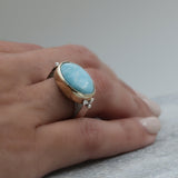 Fashionable 14k Citrine Ring - Vintage Style Jewelry, Hand Made Oval Citrine Solitaire Gold Birthstone Ring, Citrine Jewelry